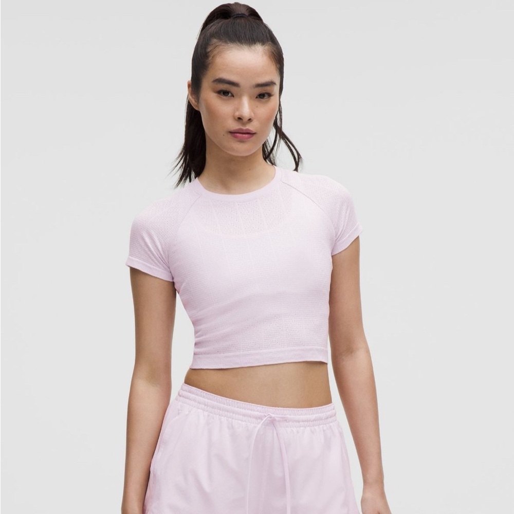 Lululemon Swiftly Pointelle Cropped Short Sleeve